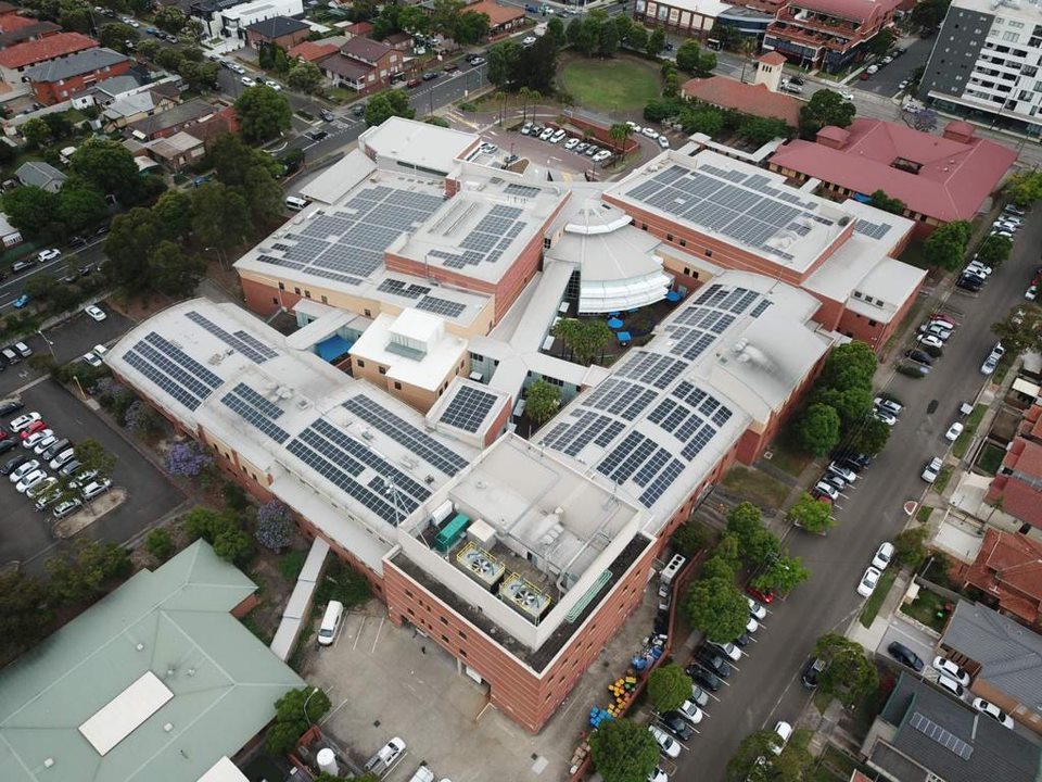 600kW solar system Canterbury Hospital