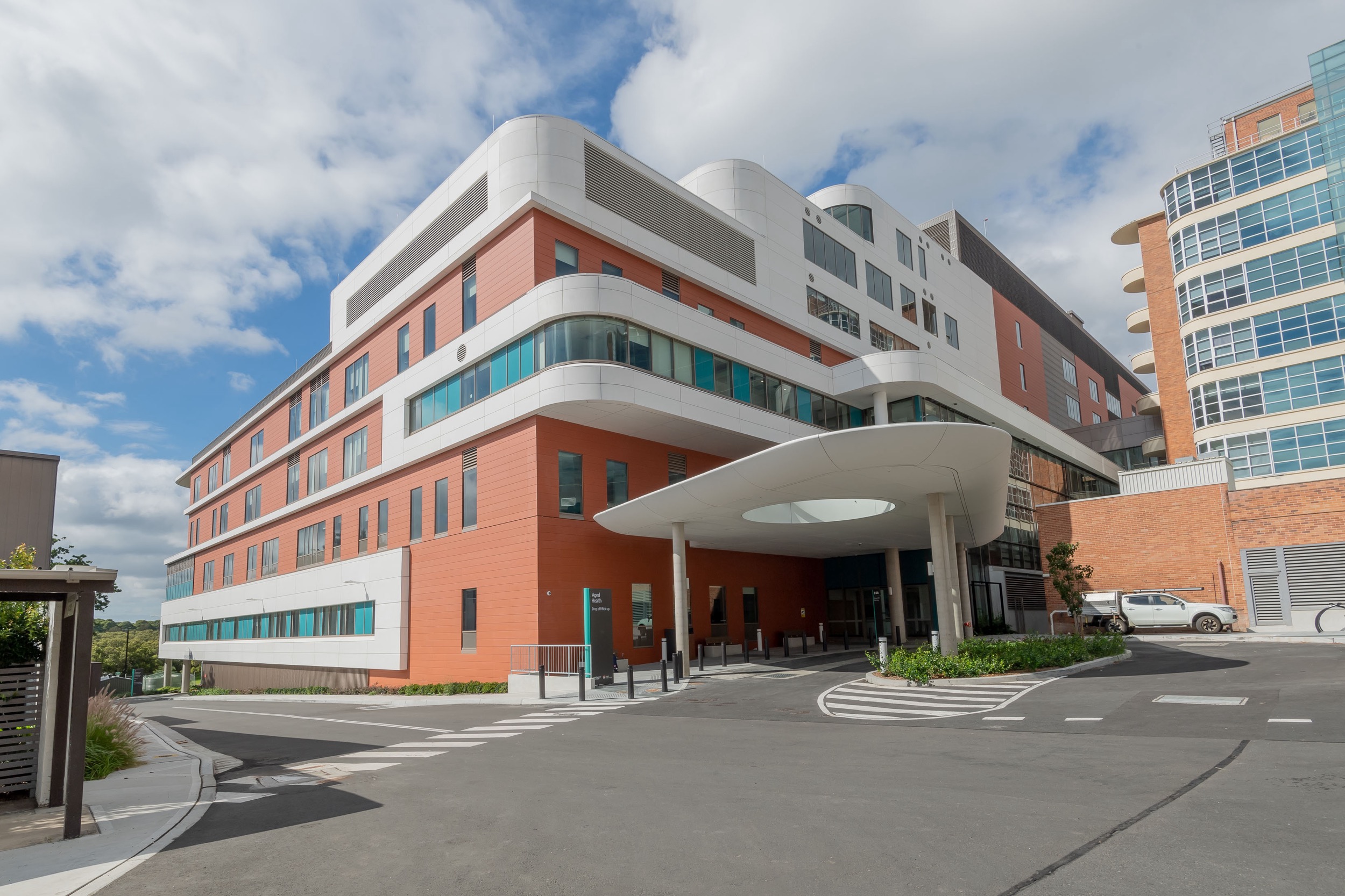 Concord Hospital Redevelopment Aged Care entrance.