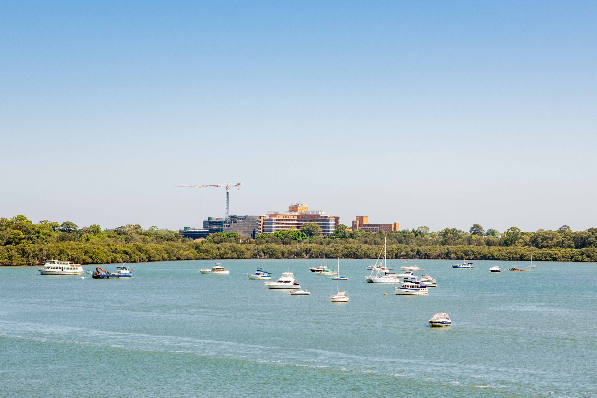 View of Concord Hospital from Ryde Bridge