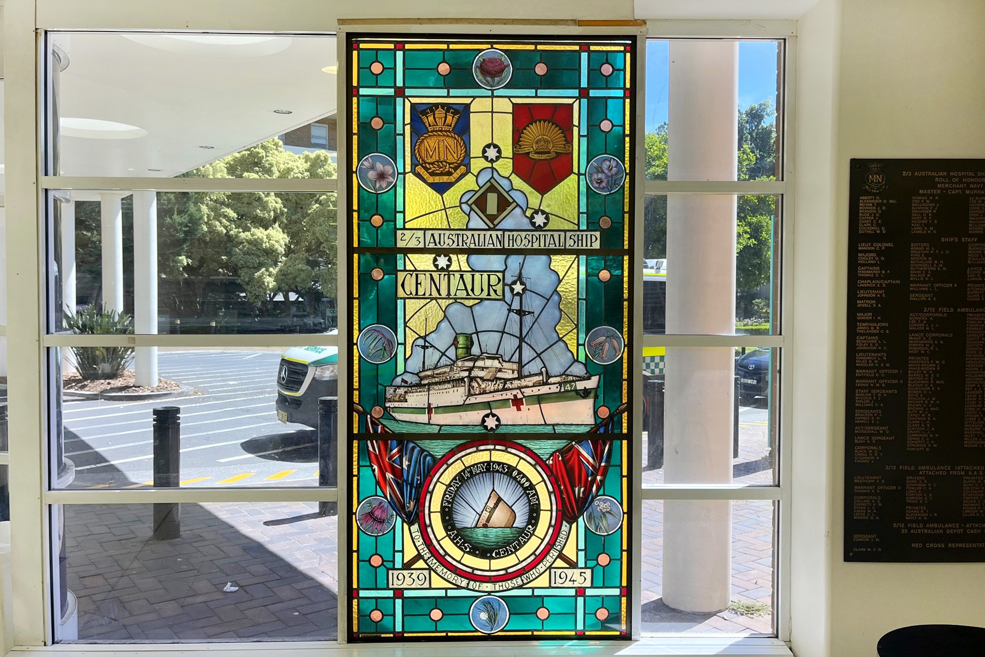 Centaur Window, Concord Hospital Entrance