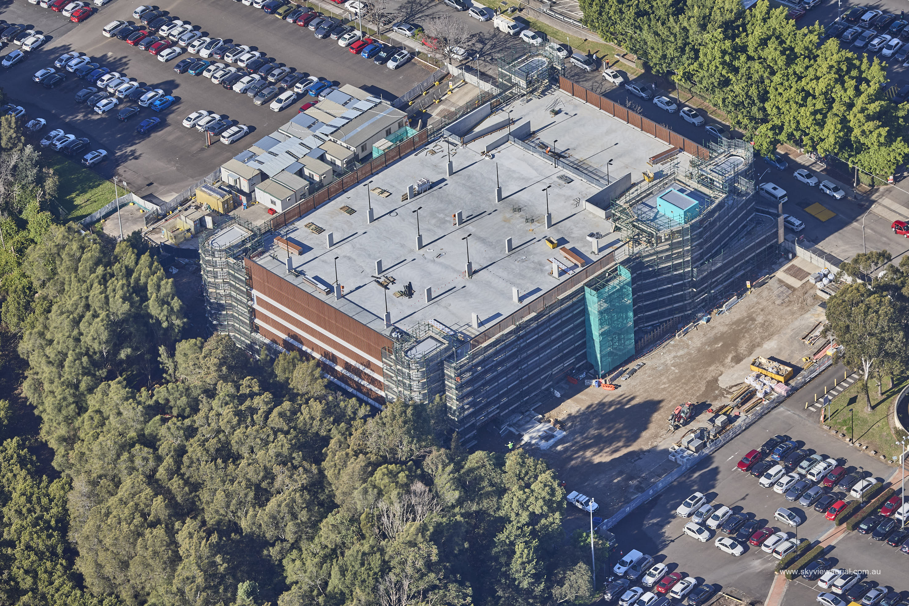 Aerial image of a multi-storey car park