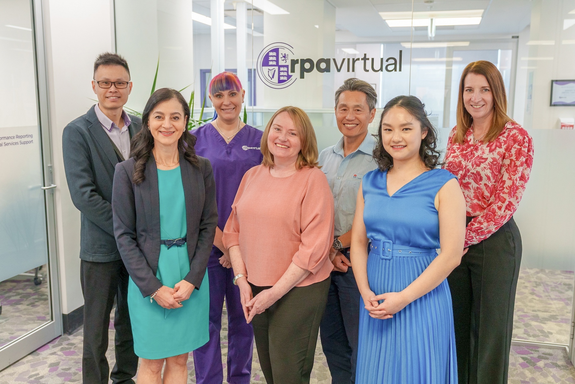 Team photo with seven members of The RPA Virtual Wound Care Command Centre