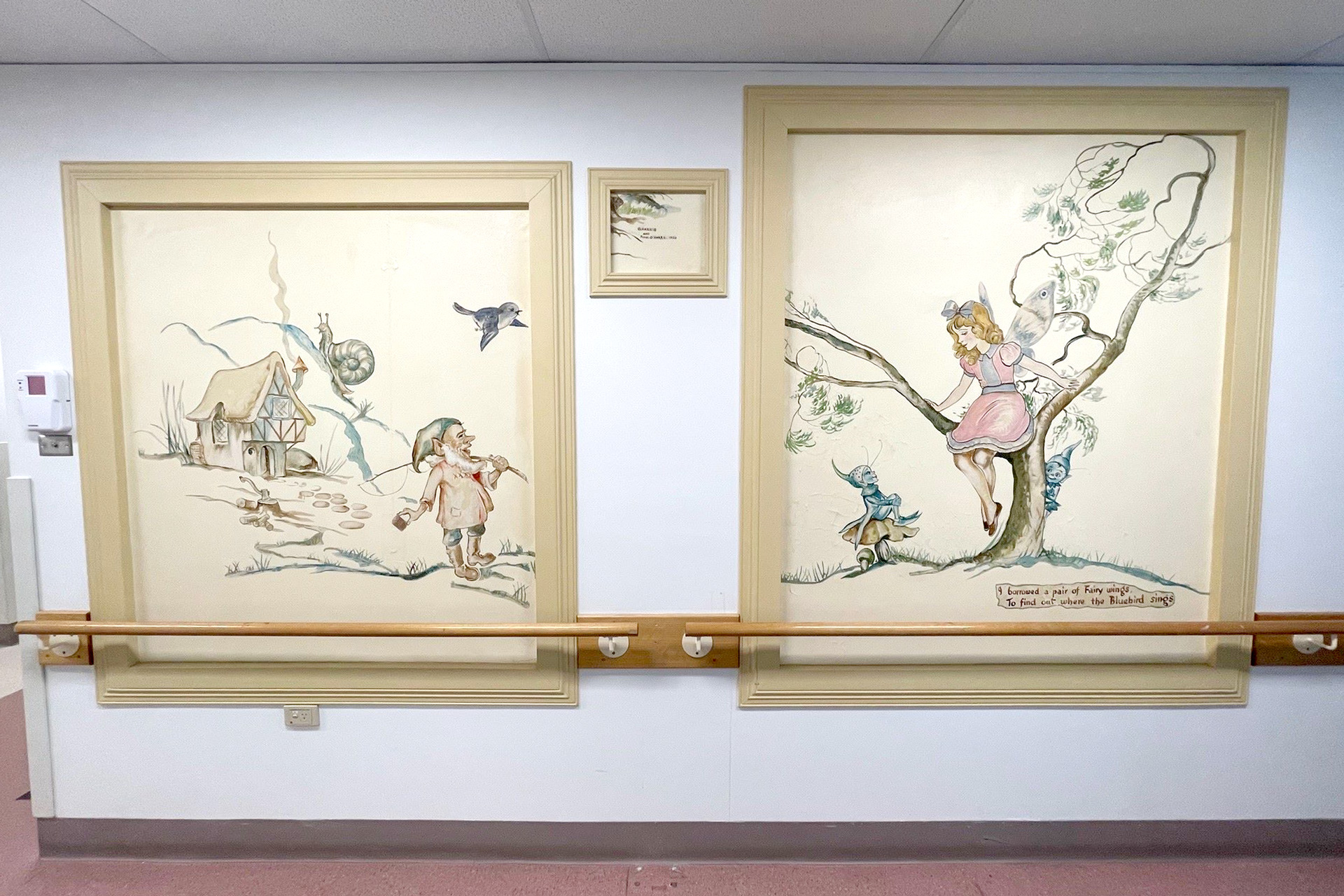 1950 Pixie O'Harris Artwork Collection displayed on the hospital walls