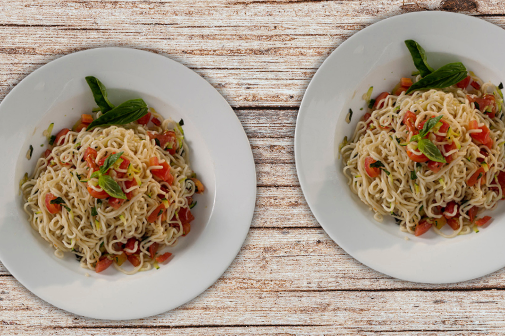 Made fresh noodle bar - garlic tomato and basil noodles