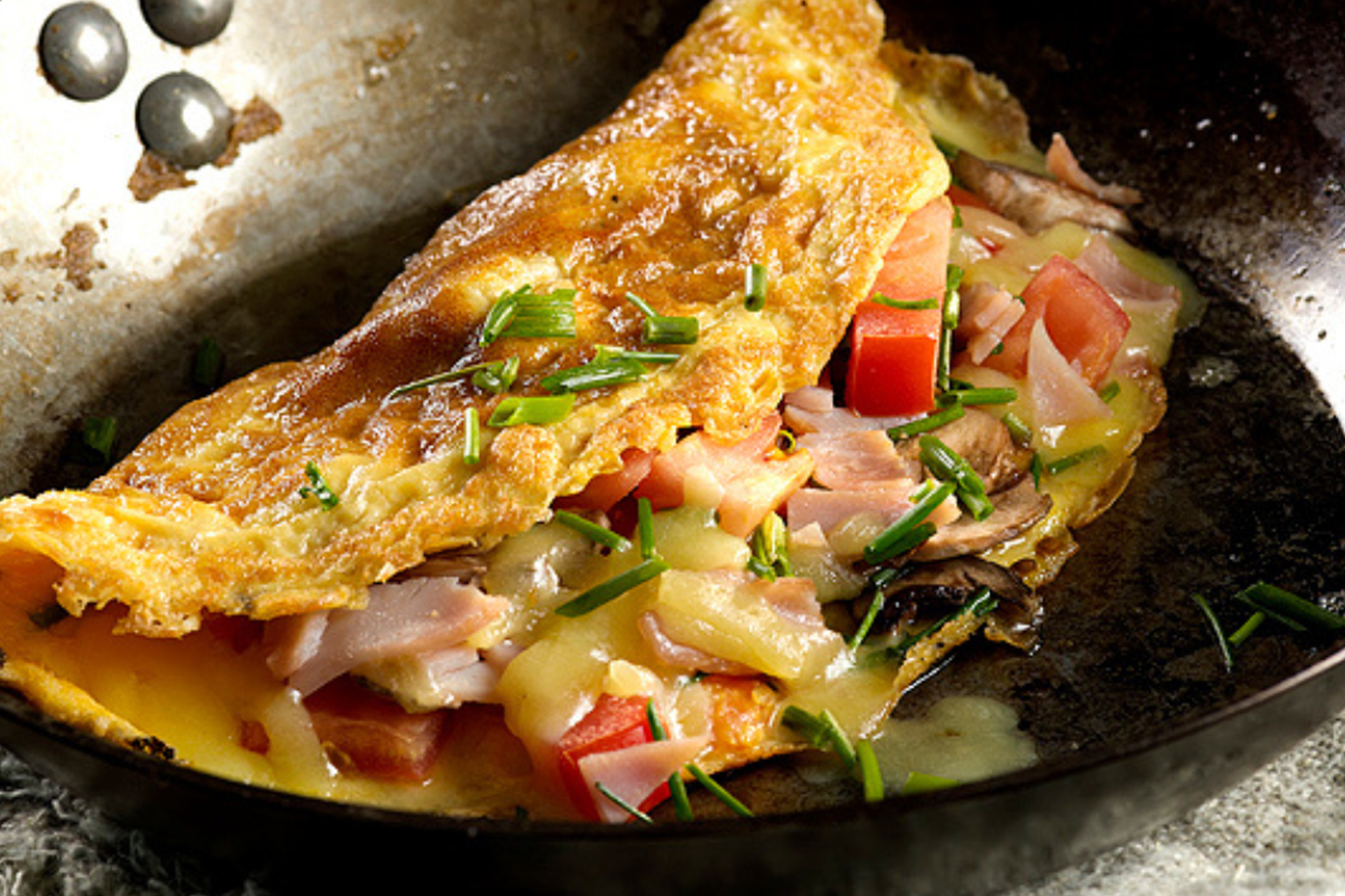 Omelette in fry pan