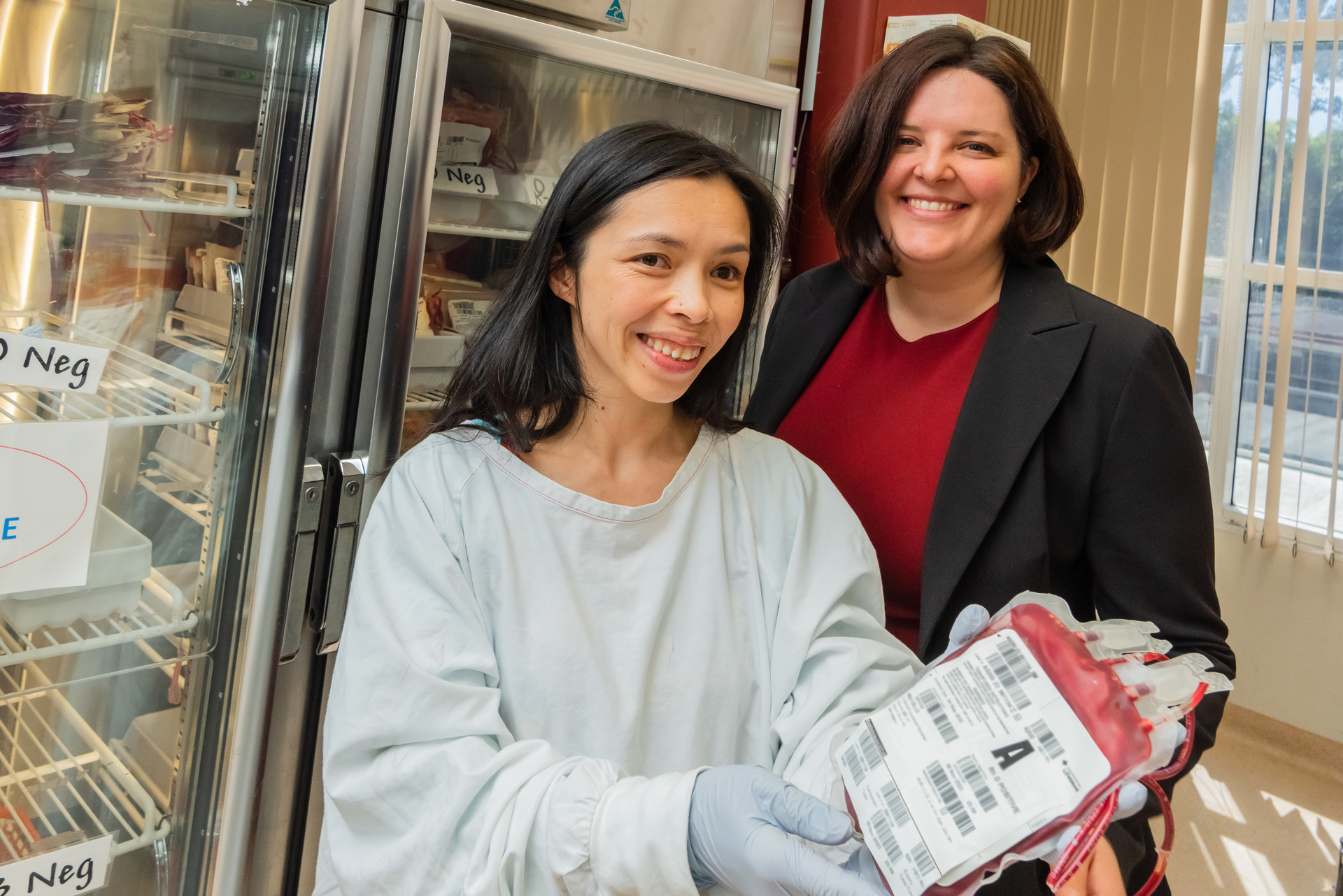 Two haematology research staff members