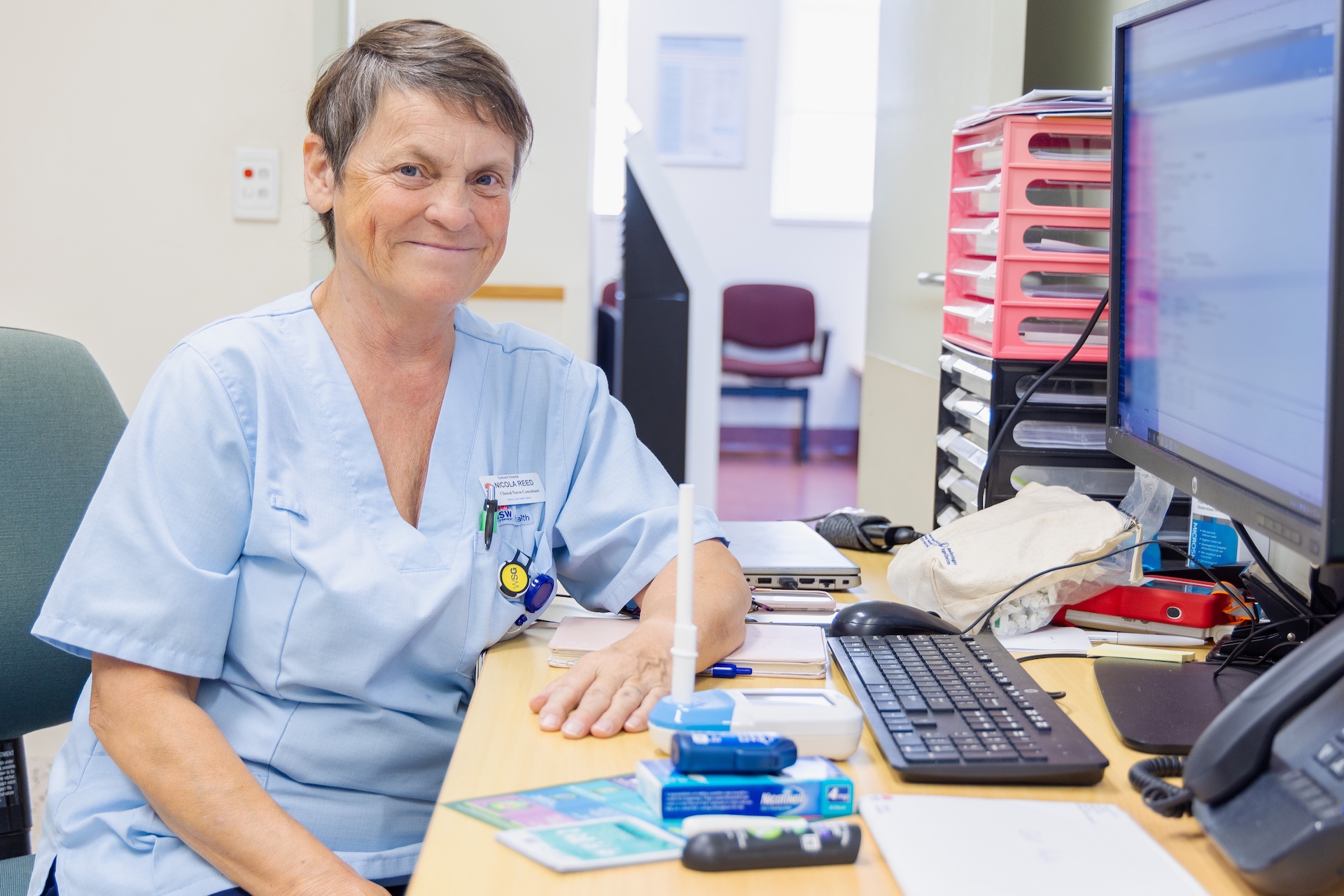 Photo of Nicola Reed at smoking cessation clinic