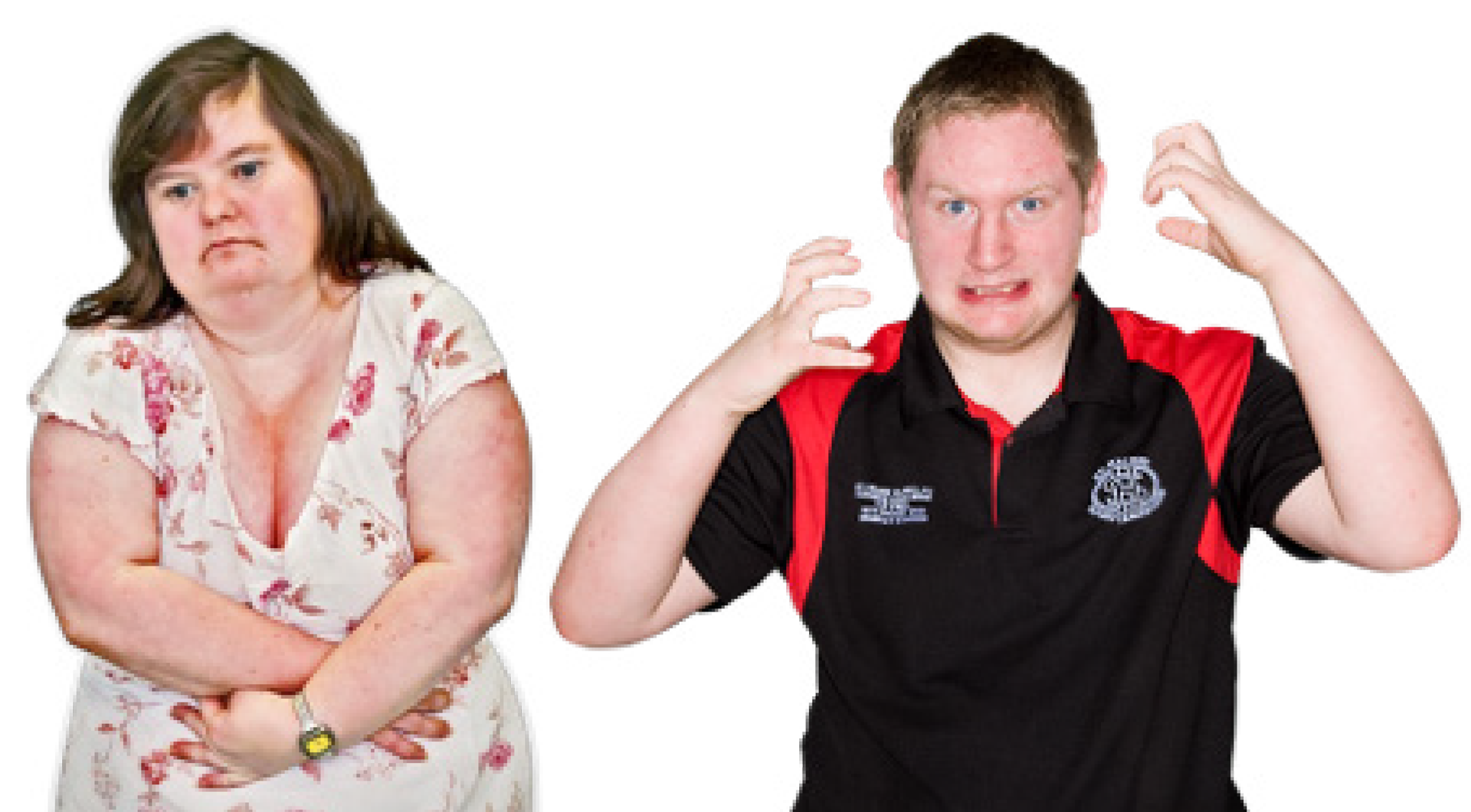 Sad woman next to angry man