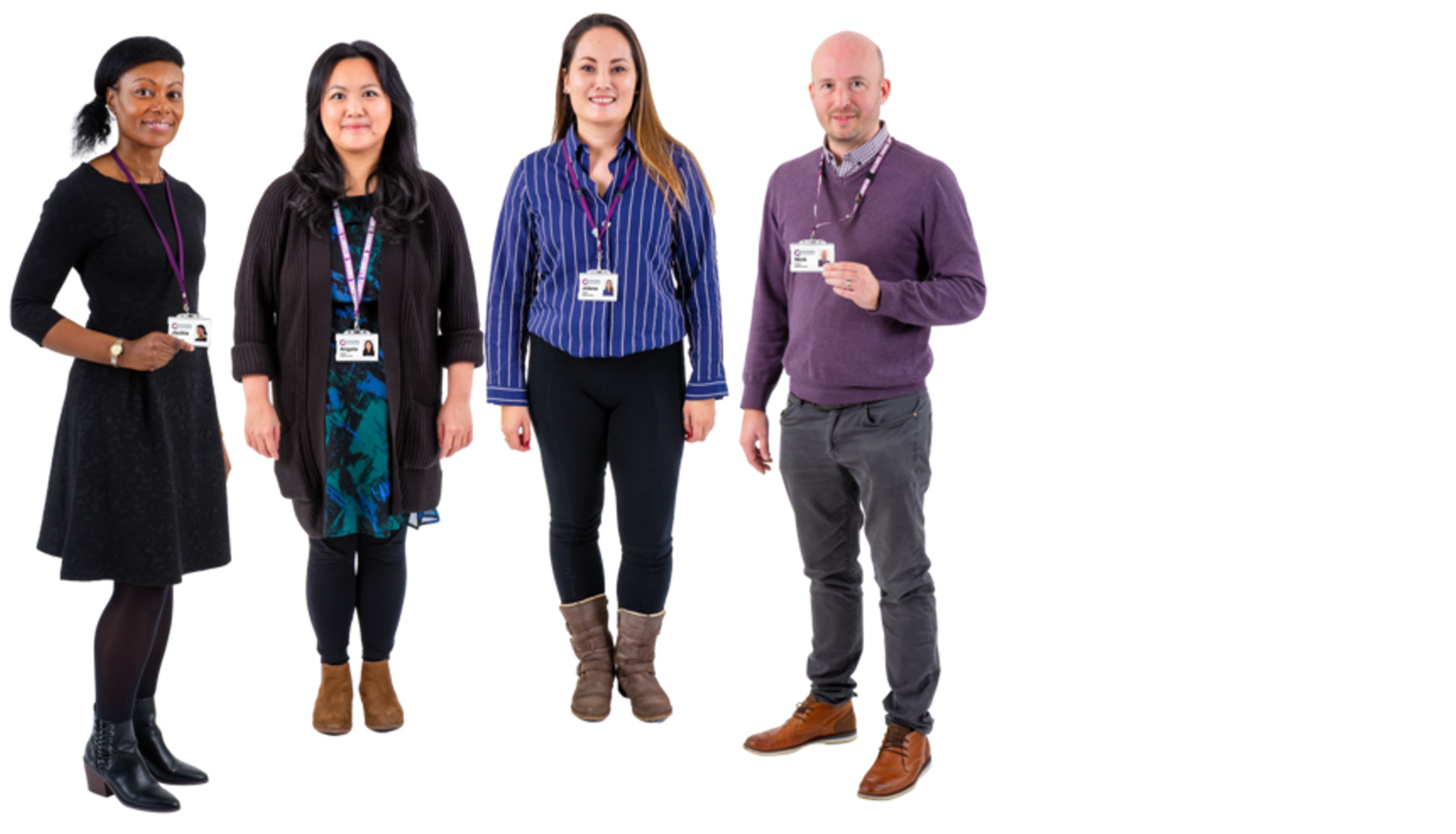 Four staff members side by side