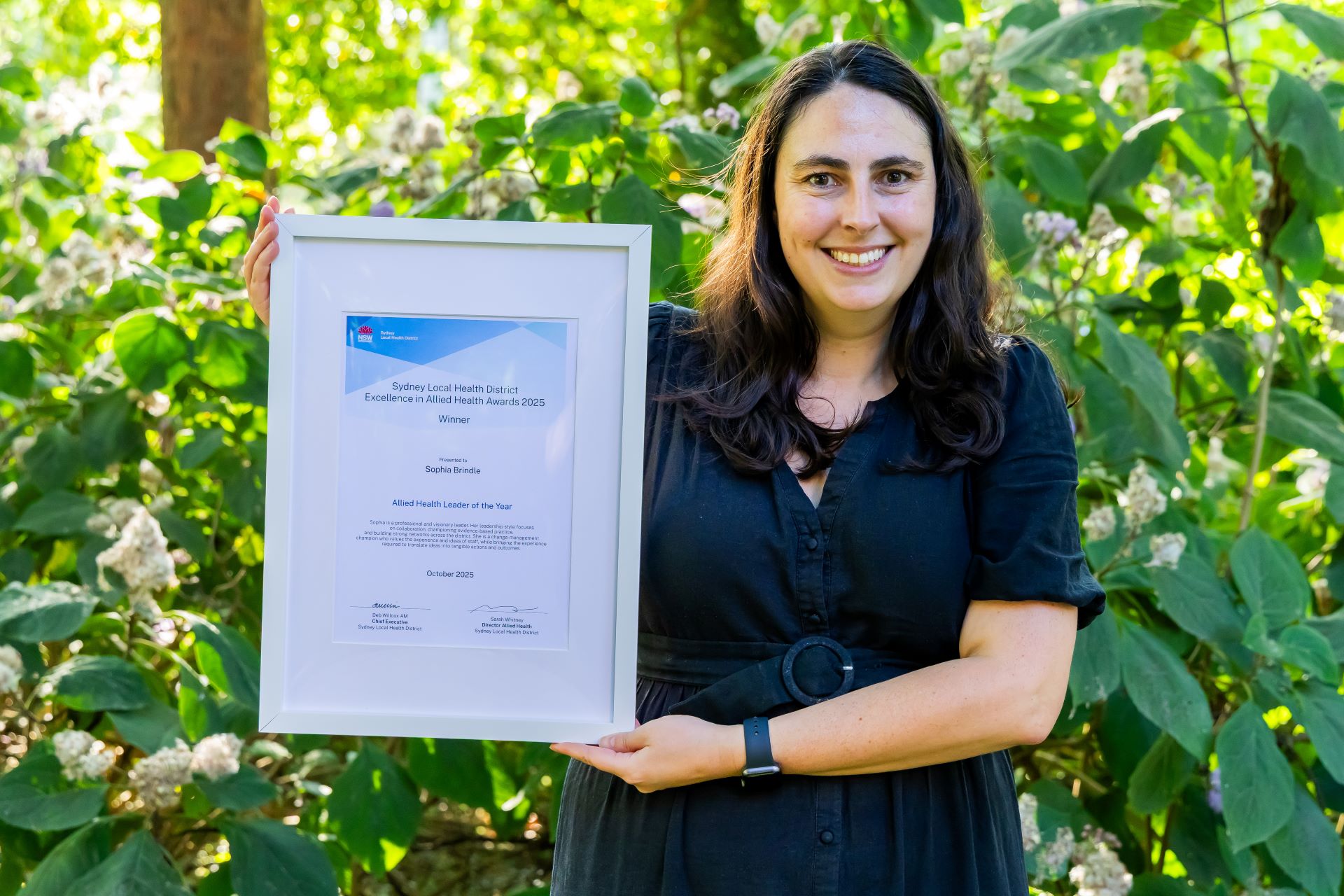 Award winner with certificate
