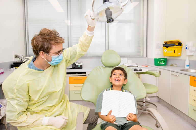 Sydney Dental Hospital staff and patient