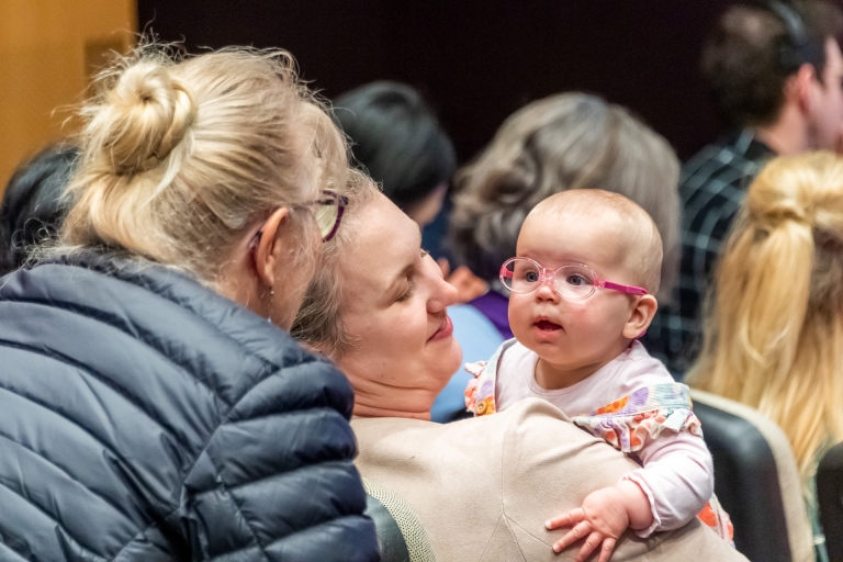 Women and baby at a Sydney Institute for Women, Children and their Families Seed Funding event