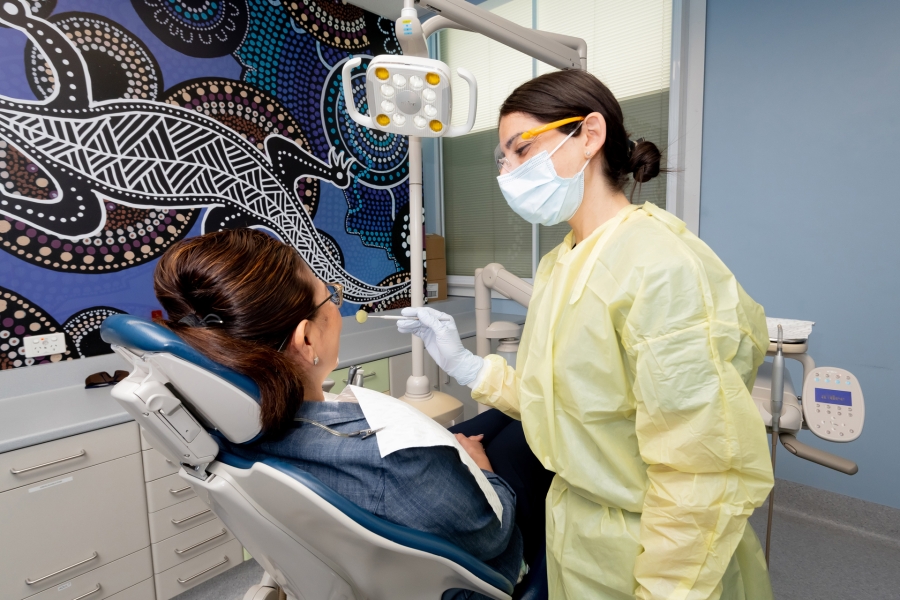 Staff and patient, Sydney Dental Hospital