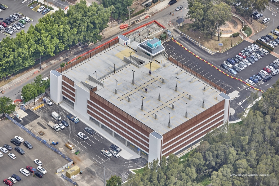 Five-storey car park building.